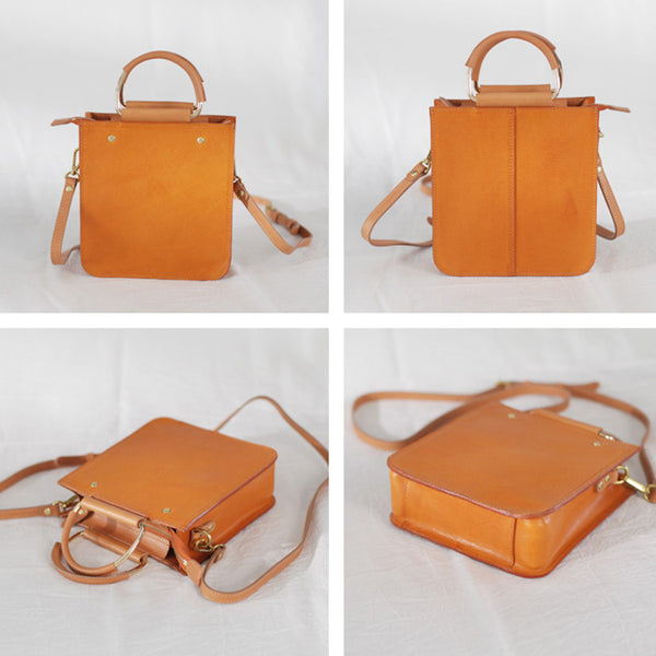 Women's Small Brown Leather Crossbody Tote Bags Purse Crossbody Handbags for Women Nice