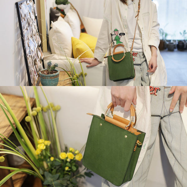 Women's Small Brown Leather Crossbody Tote Bags Purse Crossbody Handbags for Women fashion