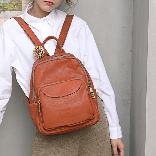 Women's Small Genuine Leather Backpack Bag Purse Trendy Backpacks For women