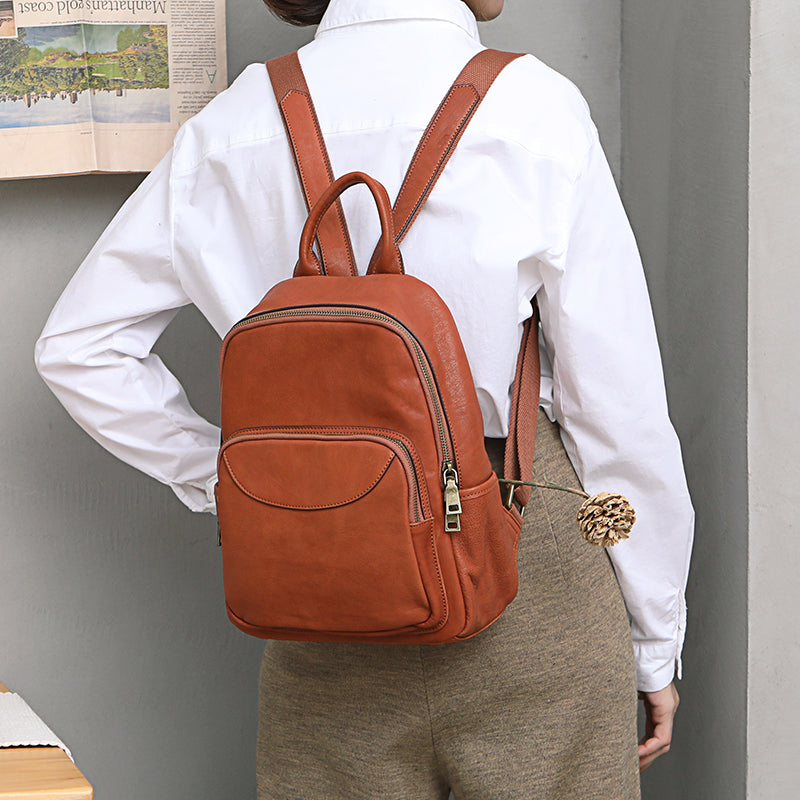 Small Ladies Rucksacks Women's Small Genuine Leather Backpack Bag Purse Trendy Backpacks For ...