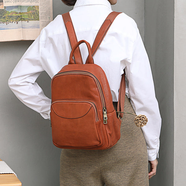Women's Small Genuine Leather Backpack Bag Purse Trendy Backpacks For women Designer