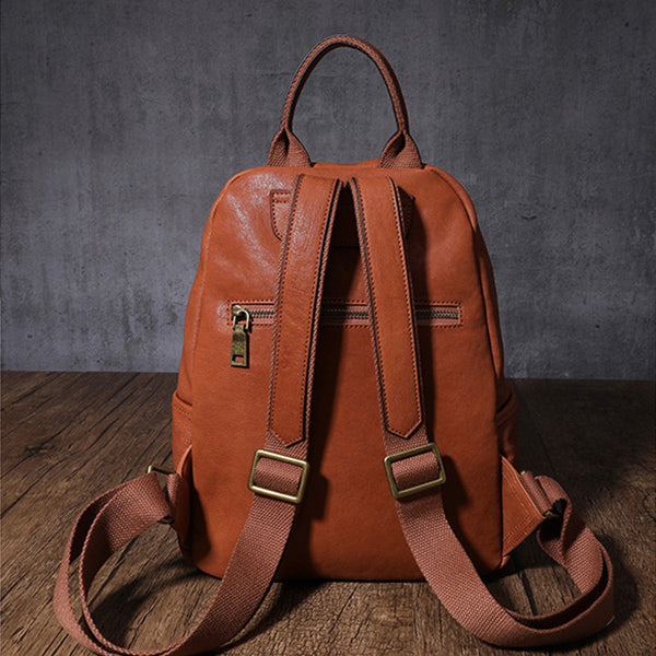 Women's Small Genuine Leather Backpack Bag Purse Trendy Backpacks For women Handmade