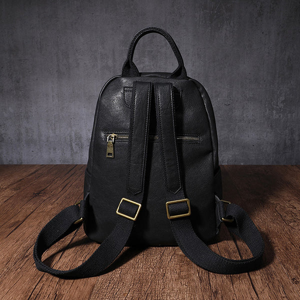 Women's Small Genuine Leather Backpack Bag Purse Trendy Backpacks For women trendy