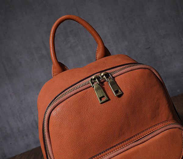 Women's Small Genuine Leather Backpack Bag Purse Trendy Backpacks For women work bag