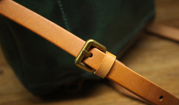 Women's Small Green Leather Backpack Purse Doctor Bag Handbags for Women Original