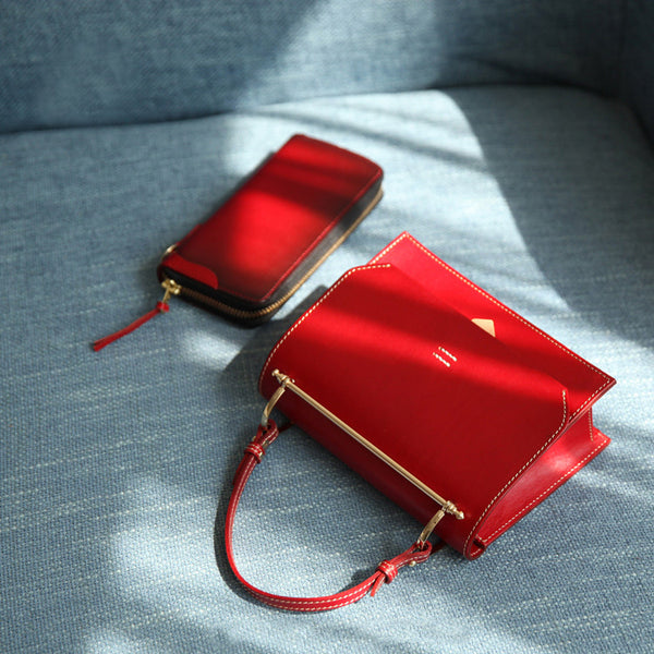 Women's Small Leather Satchel Handbags Over The Shoulder Bag