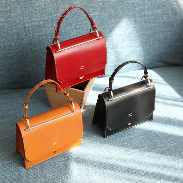 Women's Small Leather Satchel Handbags Over The Shoulder Bag Purse for Women Designer