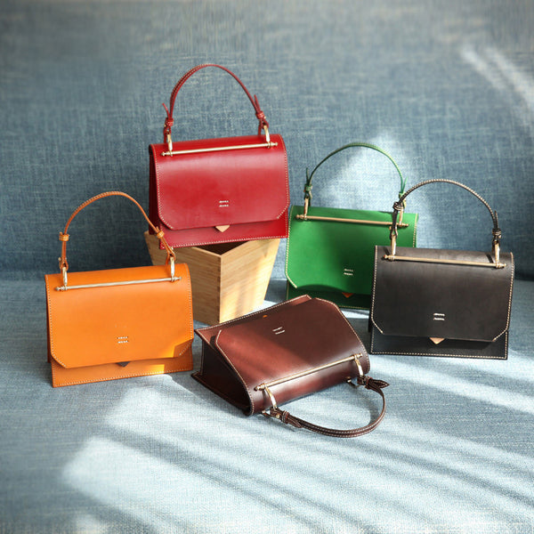 Women's Small Leather Satchel Handbags Over The Shoulder Bag Purse for Women Original