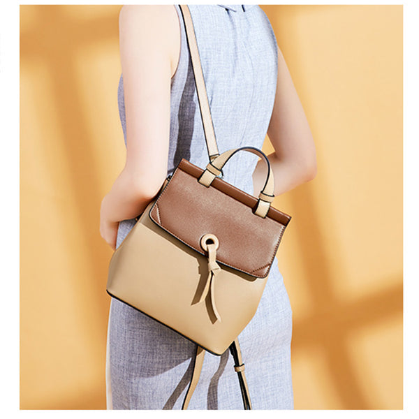 Women's Small Stylish Leather Backpack Handbag Purse Designer Handbags for Women