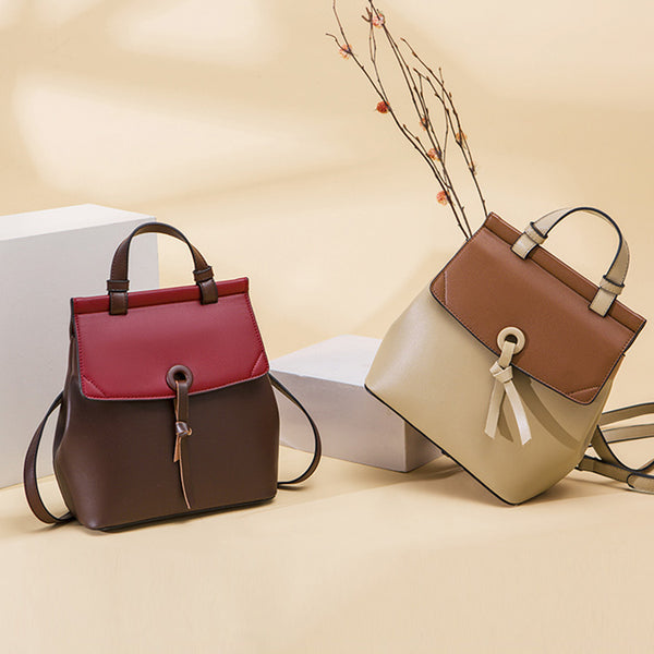 Women's Small Stylish Leather Backpack Handbag Purse Designer Handbags for Women Unique