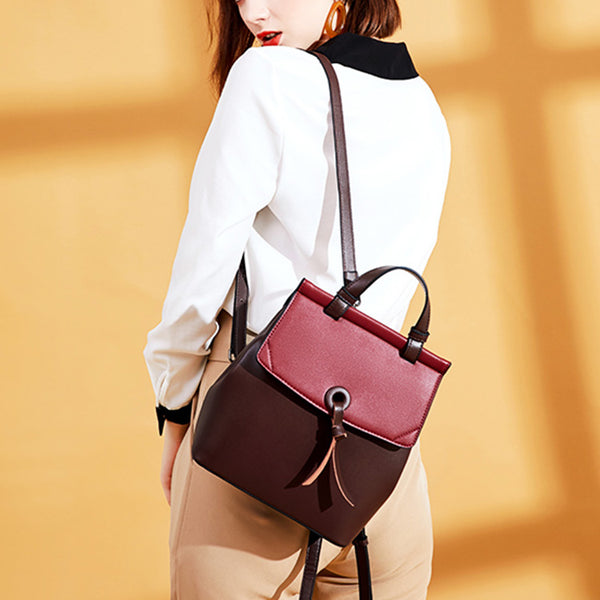 Women's Small Stylish Leather Backpack Handbag Purse Designer Handbags for Women trendy