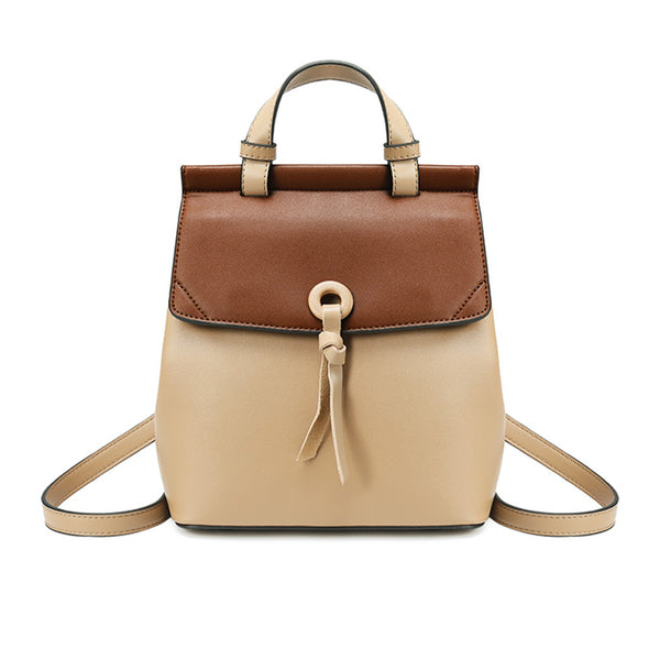 Women's Small Stylish Leather Backpack Handbag Purse