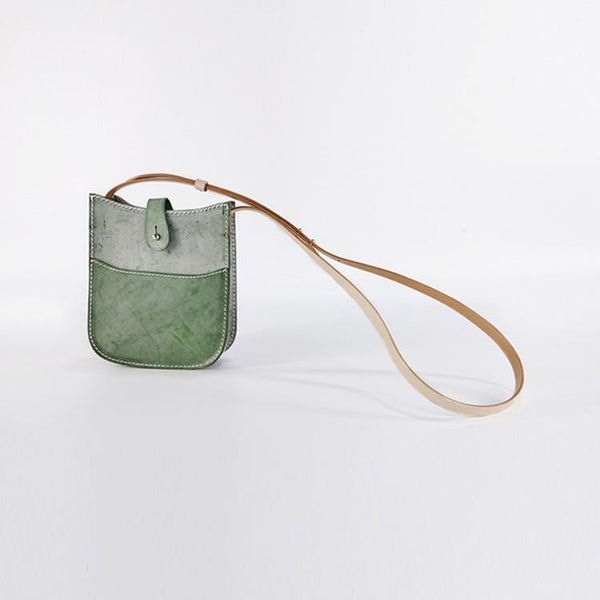 Women's Small Wax Leather Crossbody Satchel Purse Shoulder Bag for Women Handmade
