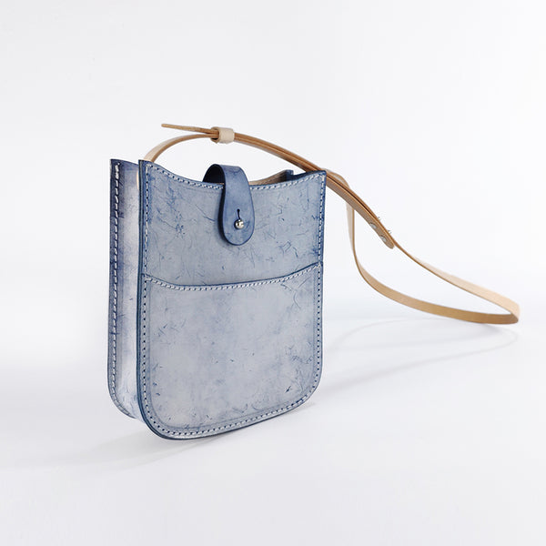 Women's Small Wax Leather Crossbody Satchel Purse Shoulder Bag