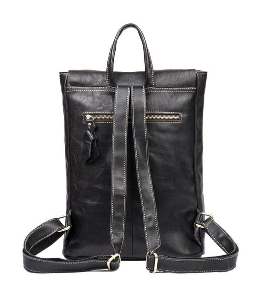 Womens Black Leather Backpack Purse Nice Backpacks Book Bags for Women Gift