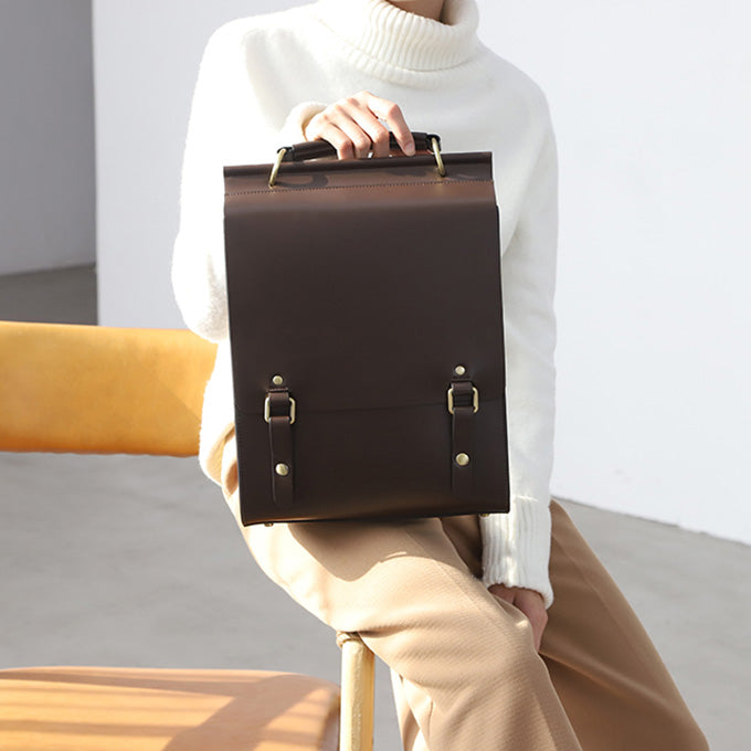 best cute laptop backpack Women's Classic Minimal Backpacks in Genuine Leather