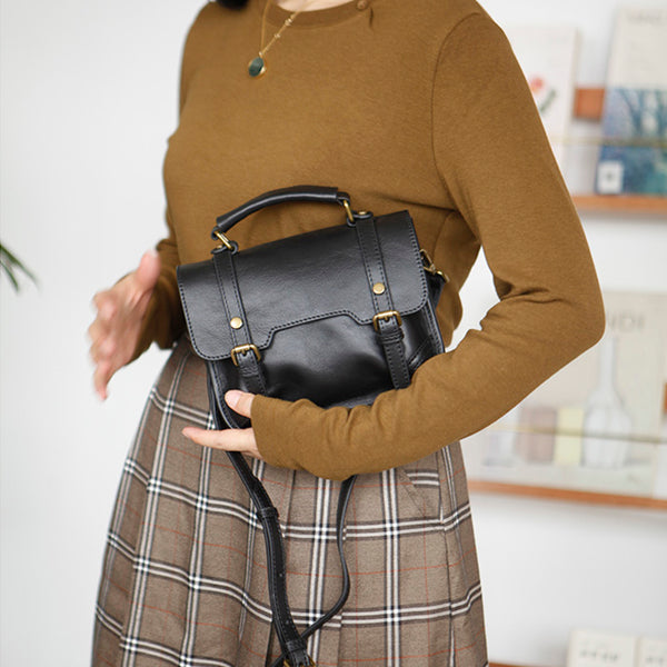 Womens Black Leather Satchel Purse Genuine Leather Crossbody Bags Beautiful
