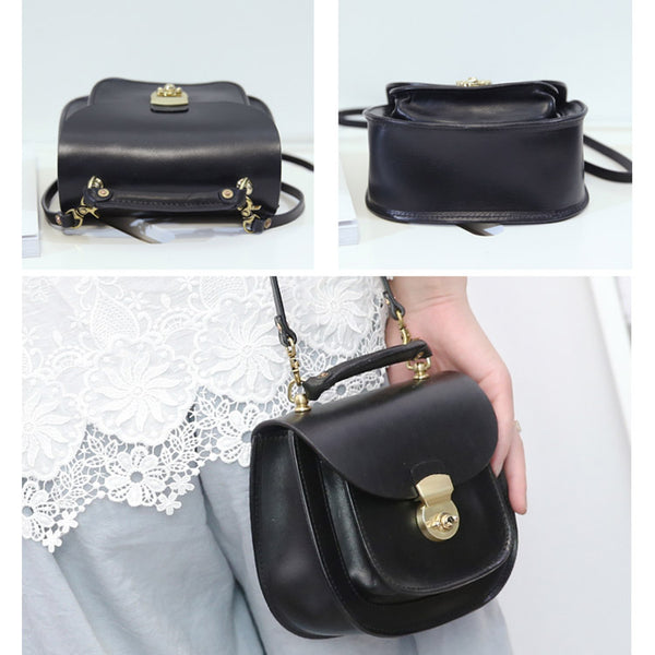 Womens Black Leather Small Crossbody Handbags Bags Purse for Women fashion