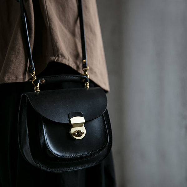 Womens Black Leather Small Crossbody Handbags Bags Purse for Women