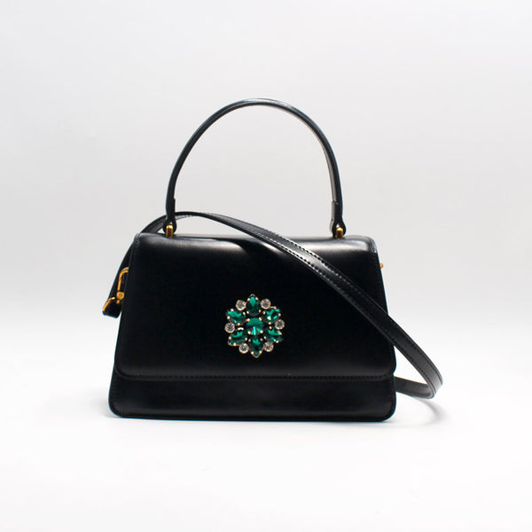 Womens Black Shoulder Handbags Small Leather Crossbody Bag For Women Chic