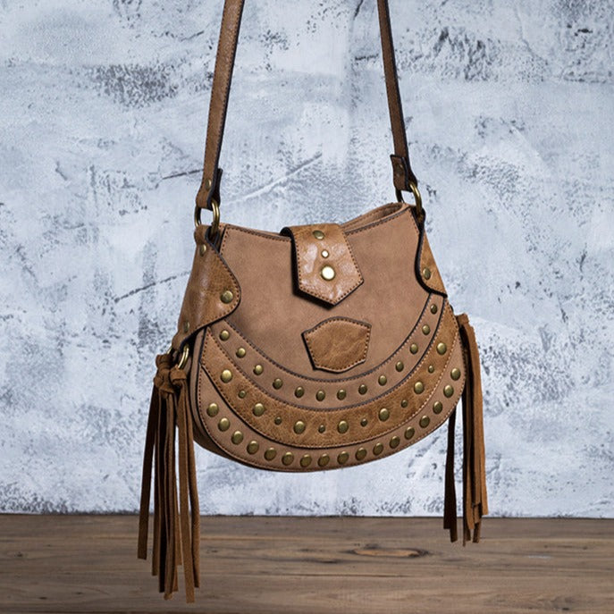 Satchel - Roomy Crossbody Bag with Boho Fringe, Authentic Vintage – Vintage  Boho Bags