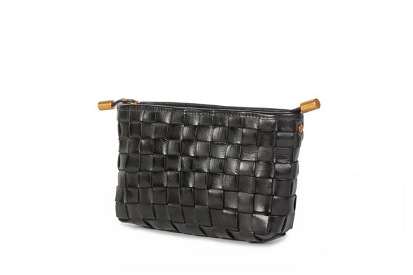Womens Boho Sling Bag Woven Leather Crossbody Bag For Women Durable