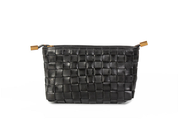 Womens Boho Sling Bag Woven Leather Crossbody Bag For Women Genuine Leather