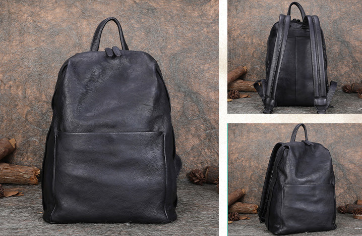 brown women's laptop backpack Womens Brown Genuine Leather Laptop Backpack Purse Travel Backpacks fo – igemstonejewelry