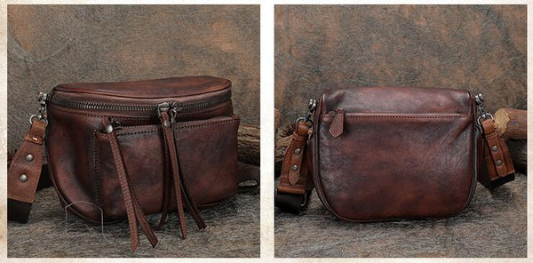 Womens Brown Leather Crossbody Saddle Bag Side Bags For Women Best
