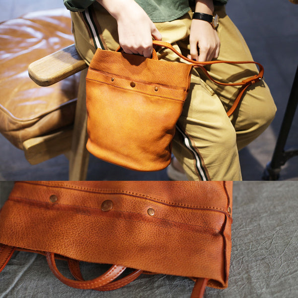 Womens Brown Leather Crossbody Tote Handbags Shoulder Bag for Women Cowhide