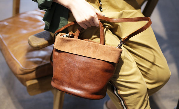 Womens Brown Leather Crossbody Tote Handbags Shoulder Bag for Women Fashion