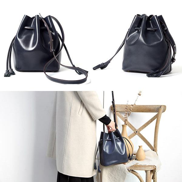 Womens Chic Bucket Bag Leather Crossbody Bags Shoulder Bag for Women Unique
