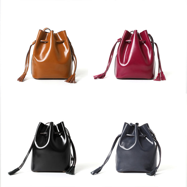 Womens Chic Bucket Bag Leather Crossbody Bags Shoulder Bag for Women cool