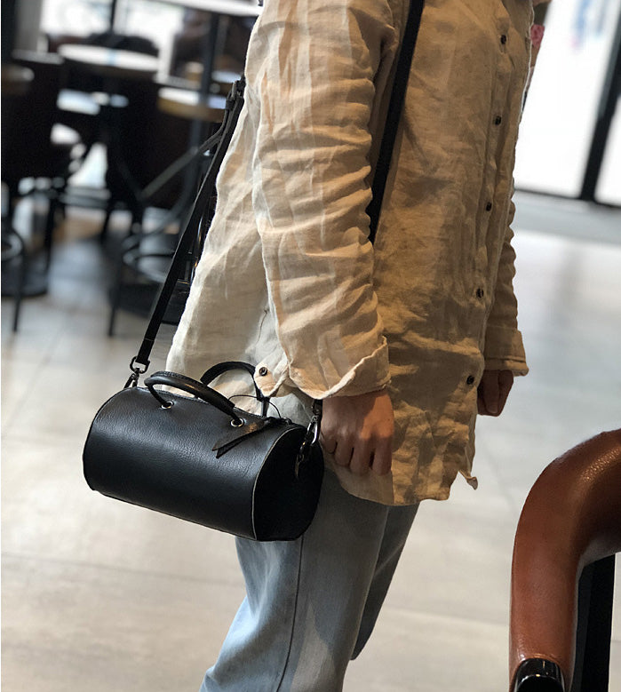 Cylinder Shoulder Bag Pillow Bag, Fashion Pu Leather Crossbody Bag