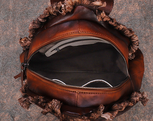 Womens Designer Leather Backpack Purse Small Rucksack Bags For Women Inside
