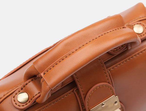 Womens Doctors Bag Vintage Leather Crossbody Bags Handbags for Women Genuine Leather