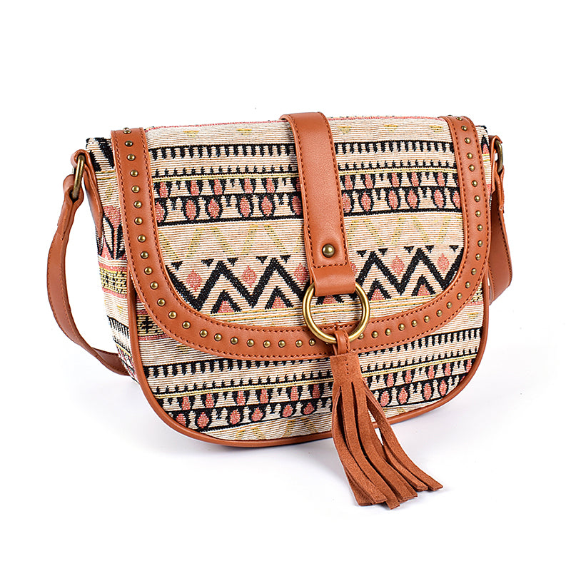 Womens Fabric Boho Handbags With Fringe Hippie Shoulder Bags For Women –  igemstonejewelry