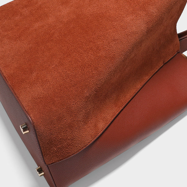 Womens Genuine Leather Brown Tote Bags Purse Handbags Cross Shoulder Bag Online Chic