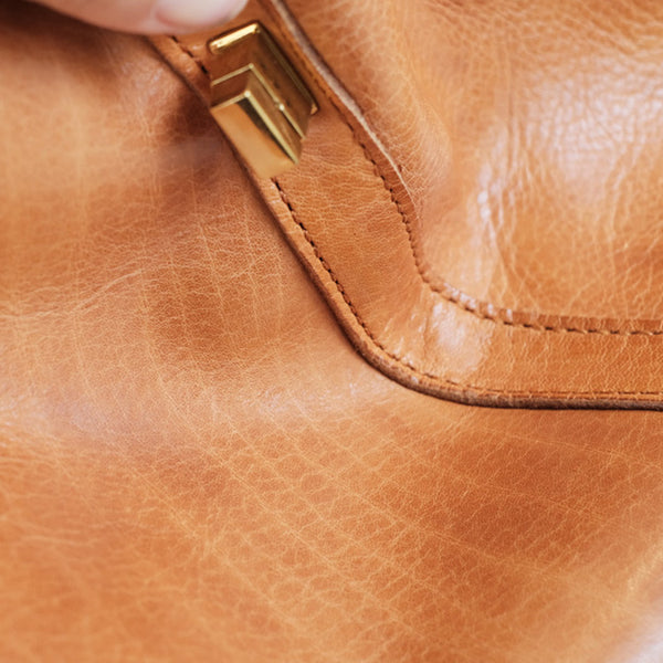 Womens Genuine Leather Bucket Bags Black Leather Handbag For Women Details