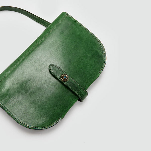 Womens Green Leather Crossbody Saddle Bag Purse Small Shoulder Bag black