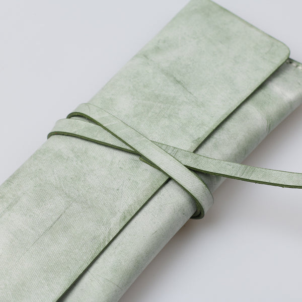 Womens Green Leather Slim Long Wallets Clutch Purses for Women gift