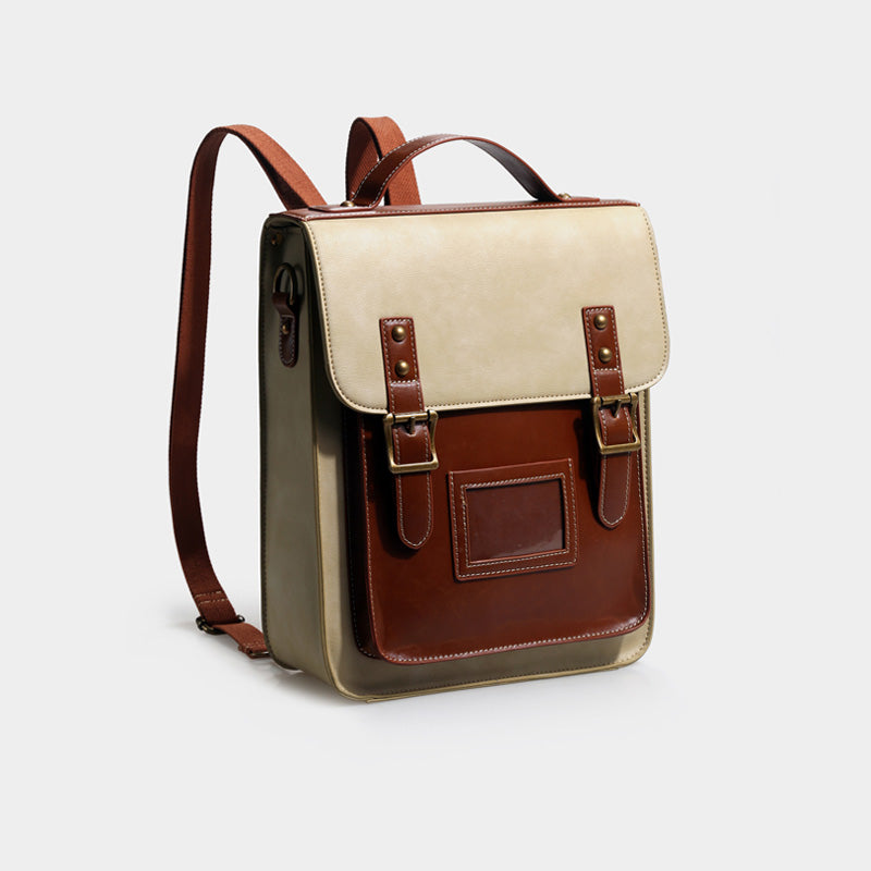 FADEON Leather Laptop Backpack Purse for Women Laptop Backpacks, Designer  Mutiple Pockets Ladies Shoulder Bags Beige