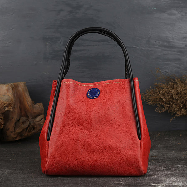 Womens Leather Bucket Bag Purse Leather Tote Handbags for Women