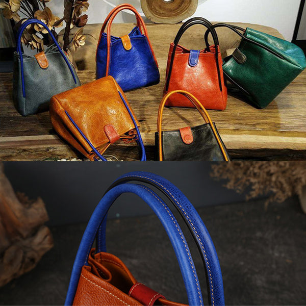 Womens Leather Bucket Bag Purse Leather Tote Handbags for Women Handmade