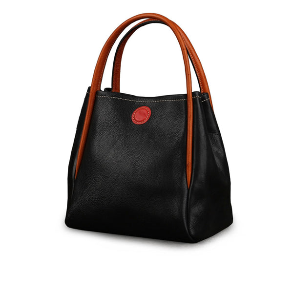 Womens Leather Bucket Bag Purse