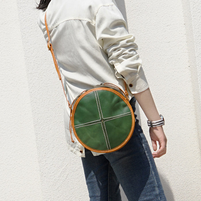 Round Shaped Crossbody Bag for Women Shoulder Tiny Purse 