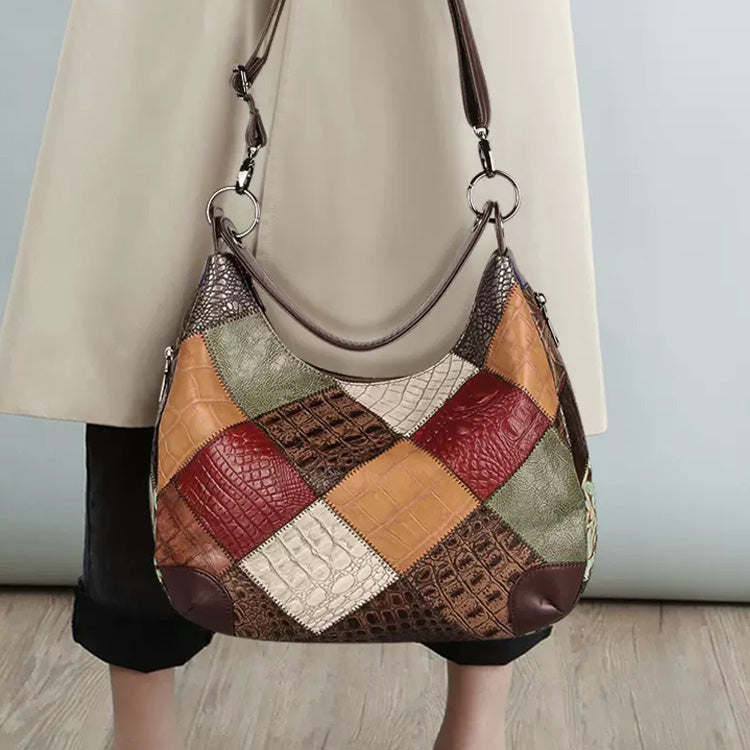 Patchwork Crossbody Bag from Suede and Leather Stock Photo - Image of  background, cross: 249955622