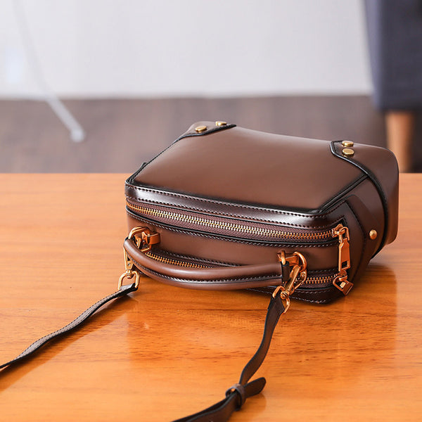 Womens Leather Cube Bag Crossbody Bags Shoulder Bag Purses for Women Minimalist
