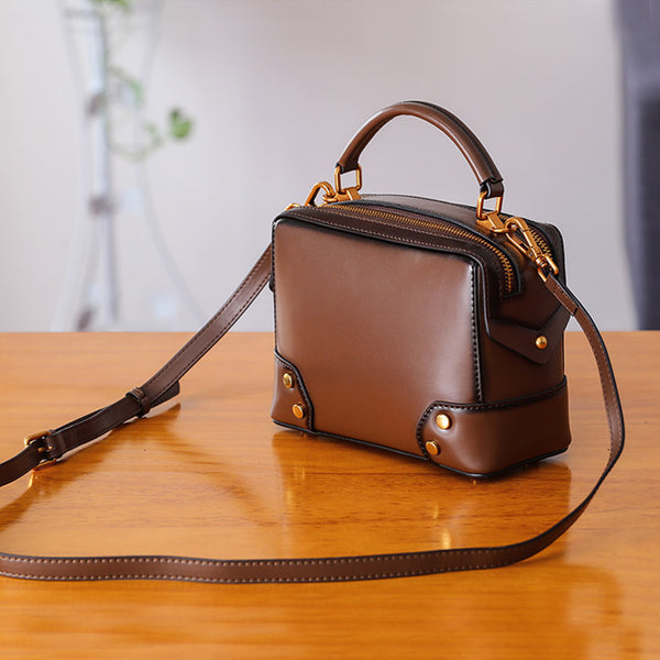 Womens Leather Cube Bag Crossbody Bags Shoulder Bag Purses for Women Original
