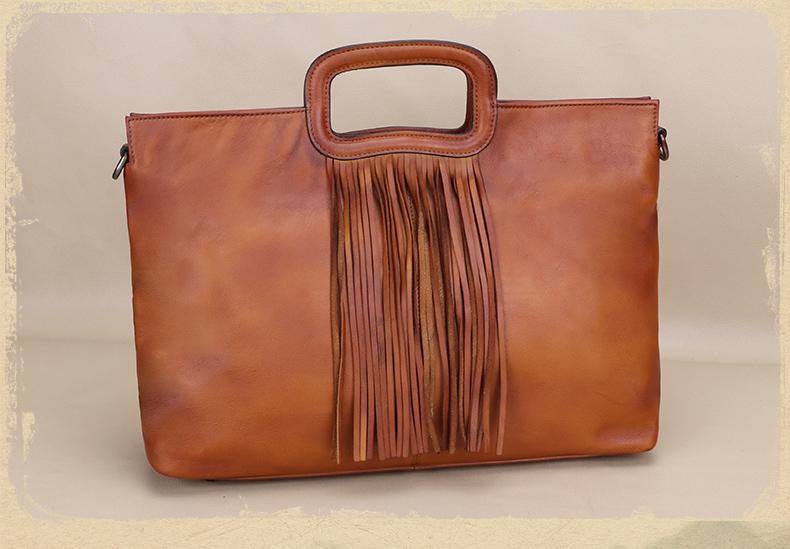 Ladies Western Cowhide Purses With Fringe Crossbody Tote For Women